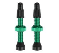 sourcing map 2pcs Tubeless Valve Stems 34mm Aluminum Alloy Tubeless Valve Super Light No Leak Durable Valve Stem Caps Multiple Color & Size Fit Most Bicycle Tubeless Rims Pair, Green