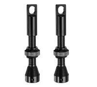 sourcing map 2pcs Tubeless Valve Stems 40mm Aluminum Alloy Tubeless Valve with 4 Hole and Removal Caps Super Light No Leak Durable Fit Most Bicycle Tubeless Rims, Black