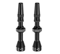 sourcing map 2pcs Tubeless Valve Stems 44mm Aluminum Alloy Tubeless Valve Removal Caps with 4 Hole Super Light No Leak Durable Fit Most Bicycle Tubeless Rims, Black