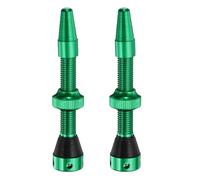 sourcing map 2pcs Tubeless Valve Stems 44mm Aluminum Alloy Tubeless Valve Super Light No Leak Durable with 4 Hole and Caps Fit Most Bicycle Tubeless Rims, Green