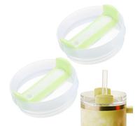 sourcing map 2Pcs Tumblers Lids Replacement, 40 oz Travel Tumbler Lid for Stanley Cup Coffee Mugs, Spill Proof Splash Resistant (Green/White, Milk White Main Body)
