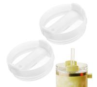 sourcing map 2Pcs Tumblers Lids Replacement, 40 oz Travel Tumbler Lid for Stanley Cup Coffee Mugs, Spill Proof Splash Resistant (White, Milk White Main Body)