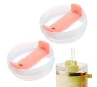 sourcing map 2Pcs Tumblers Lids Replacement, 40 oz Travel Tumbler Lid for Stanley Cup Coffee Mugs, Spill Proof Splash Resistant (Orange, Milk White Main Body)