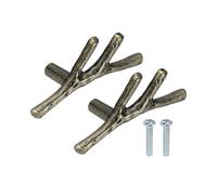 sourcing map 2Pcs Twig Knobs, 3" Zinc Alloy Tree Branch Furniture Dresser Pull Handles, Single Hole Handle for Kitchen Wardrobe Farmhouse, Bronze