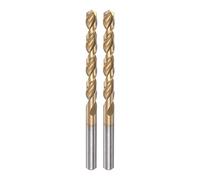 sourcing map 2pcs Twist Drill Bits 6.5mm Titanium Coated (HSS-E) M42 High Speed Steel 8% Cobalt Straight Shank for Stainless Steel Aluminum Alloy Metal