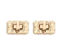 sourcing map 2Pcs Twist Turn Lock Clasp, 1.38" x 0.79" Closures Lock Fasteners for Purse Aluminum Alloy Rectangle Bag Closure Clip Hardware Accessories for DIY Handbag Craft, Gold