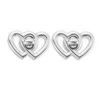 sourcing map 2Pcs Twist Turn Lock Clasp, 1.46" x 0.98" Closures Lock Fasteners for Purse Aluminum Alloy Double Heart Bag Closure Clip Hardware Accessories for DIY Handbag Craft, Silver