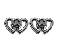sourcing map 2Pcs Twist Turn Lock Clasp, 1.46" x 0.98" Closures Lock Fasteners for Purse Aluminum Alloy Double Heart Bag Closure Clip Hardware Accessories for DIY Handbag Craft, Black