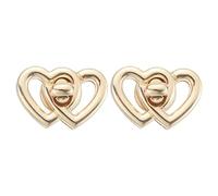 sourcing map 2Pcs Twist Turn Lock Clasp, 1.46" x 0.98" Closures Lock Fasteners for Purse Aluminum Alloy Double Heart Bag Closure Clip Hardware Accessories for DIY Handbag Craft, Light Gold