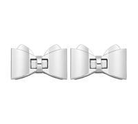 sourcing map 2Pcs Twist Turn Lock Clasp, 2.36" x 1.5" Closures Lock Fasteners for Purse Aluminum Alloy Bowknot Bag Closure Clip Hardware Accessories for DIY Handbag Craft, Silver