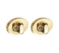 sourcing map 2Pcs Twist Turn Lock Clasp, 24 x 16mm Closures Lock Fasteners for Purse Zinc Alloy Oval Bag Closure Clip Hardware Accessories for DIY Handbag Craft, Gold