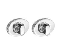 sourcing map 2Pcs Twist Turn Lock Clasp, 24 x 16mm Closures Lock Fasteners for Purse Zinc Alloy Oval Bag Closure Clip Hardware Accessories for DIY Handbag Craft, Silver