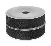 sourcing map 2pcs Twisted Nylon Twine Thread Beading Cord 1.5mm 20M/65 Feet Extra-Strong Braided Nylon String for Crafting Bracelets Jewelry Making, Black