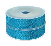 sourcing map 2pcs Twisted Nylon Twine Thread Beading Cord 1.5mm 20M/65 Feet Extra-Strong Braided Nylon String for Crafting Bracelets Jewelry Making, Bright Blue
