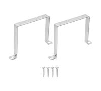 sourcing map 2Pcs U Shape Square Tube Clamp, 120x120mm U Shaped Bracket 304 Stainless Steel Square Strap Clamp with Phillips Head Self Drilling Screws for Pipes Door Closed Bar Holder Railings
