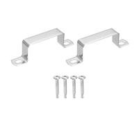 sourcing map 2Pcs U Shape Square Tube Clamp, 70x35mm U Shaped Bracket 304 Stainless Steel Square Strap Clamp with Phillips Head Self Drilling Screws for Pipes Door Closed Bar Holder Railings