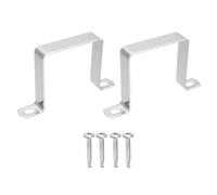 sourcing map 2Pcs U Shape Square Tube Clamp, 70x70mm U Shaped Bracket 304 Stainless Steel Square Strap Clamp with Phillips Head Self Drilling Screws for Pipes Door Closed Bar Holder Railings