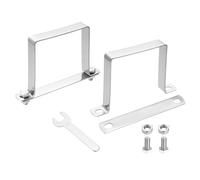 sourcing map 2Pcs U Shape Square Tube Clamp, 90x90mm U Shaped Bracket 304 Stainless Steel Square Strap Clamp with Bolt Plate Nuts and Wrench for Pipes Door Closed Bar Holder Railings