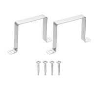 sourcing map 2Pcs U Shape Square Tube Clamp, 90x90mm U Shaped Bracket 304 Stainless Steel Square Strap Clamp with Phillips Head Self Drilling Screws for Pipes Door Closed Bar Holder Railings