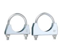 sourcing map 2pcs U-Shaped Exhaust Pipe Clamp 2.0"/51mm,2.1"/54mm M8 Galvanized Iron U-Bolt Exhaust Clamp Saddle Muffler Pipe Connector Tip Hook Clip Fits 2.0",2.1" Pipes for Silencers Elbow