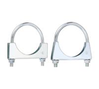sourcing map 2pcs U-Shaped Exhaust Pipe Clamp 3.0"/77mm,3.5"/90mm M10 Galvanized Iron U-Bolt Exhaust Clamp Saddle Muffler Pipe Connector Tip Hook Clip Fits 3.0",3.5" Pipes for Silencers Elbow
