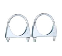 sourcing map 2pcs U-Shaped Exhaust Pipe Clamp 3.1"/80mm,3.3"/83mm M10 Galvanized Iron U-Bolt Exhaust Clamp Saddle Muffler Pipe Connector Tip Hook Clip Fits 3.1",3.3" Pipes for Silencers Elbow