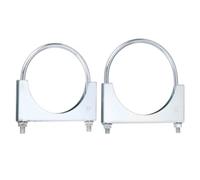 sourcing map 2pcs U-Shaped Exhaust Pipe Clamp 4.5"/115mm,5.0"/127mm M10 Galvanized Iron U-Bolt Exhaust Clamp Saddle Muffler Pipe Connector Tip Hook Clip Fits 4.5",5.0" Pipes for Silencers Elbow