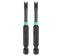 sourcing map 2pcs U Shaped Screwdriver Bit 70mm / 2.76" Length S2 Steel U4 Magnetic Screwdriver Drill Bits Power Tools with 1/4" Hex Shank for Electrician Mechanic Precision Repair