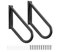 sourcing map 2pcs U-Shaped Stair Handrails for Outdoor Steps, Wall Mount Handrail 1-3 Steps (18" Length,16.5" Height) for Garden Wall Garage Porch Steps Entrance Black