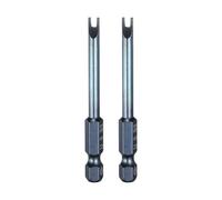 sourcing map 2pcs U-Type Screwdriver Bit 1/4" Hex Shank U6 Magnetic Head 2.6" Length S2 Steel U-Shaped Screw Driver Bit for Repair Work Electric Screwdriver, Blue