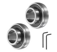 sourcing map 2pcs UC206-18 Pillow Block Bearings 1-1/8" Bore Bearing Units Chrome Steel (GCR15) Flange Mounted Bearing Housing with Wrench
