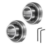 sourcing map 2pcs UC207-22 Pillow Block Bearings 1-3/8" Bore Bearing Units Chrome Steel (GCR15) Flange Mounted Bearing Housing with Wrench