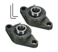 sourcing map 2pcs UCFL204 Pillow Block Bearings 20mm Bore Self Alignment, Solid Cast Iron Base Mounted Chrome Steel Bearings