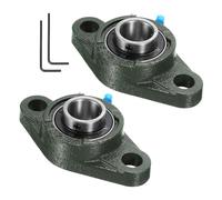 sourcing map 2pcs UCFL205 Pillow Block Bearings 20mm Bore Self Alignment, Solid Cast Iron Base Mounted Chrome Steel Bearings
