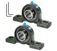 sourcing map 2pcs UCP205 Pillow Block Bearings 25mm Bore Self Alignment, Solid Cast Iron Base Mounted Chrome Steel Bearings