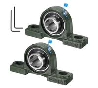 sourcing map 2pcs UCP206 Pillow Block Bearings 30mm Bore Self Alignment, Solid Cast Iron Base Mounted Chrome Steel Bearings