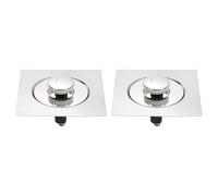 sourcing map 2Pcs Universal Bathroom Sink Stopper, Bathroom Sink Drain Strainer with Anti-Clog Basket Filter with Glue for 98-100mm Basin Drain Holes for Sinks Bathtubs
