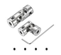 sourcing map 2pcs Universal Joint Shaft Coupling, 3.17mm to 3.17mm Inner Dia Rotatable Steering Shaft U Joints Coupler with Screws & 1.5mm Wrench for RC Car, Robot, Boat Drive Ship Motor Use