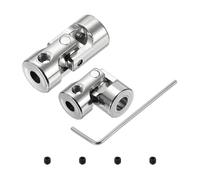 sourcing map 2pcs Universal Joint Shaft Coupling, 4mm to 5mm Inner Dia Rotatable Steering Shaft U Joints Coupler with Screws & 2mm Wrench for RC Car, Robot, Boat Drive Ship Motor Use