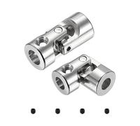 sourcing map 2pcs Universal Joint Shaft Coupling, 6mm to 6mm Inner Dia Rotatable Steering Shaft U Joints Coupler with Screws for RC Car, Robot, Boat Drive Ship Motor Use