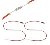 sourcing map 2Pcs Universal Rice Cooker Temperature Fuse, 157°C 10A 250V Metal Thermal Fuse with Terminal and Ring Terminal Fiberglass Sleeving for Electric Pressure Cooker Repair Part