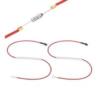 sourcing map 2Pcs Universal Rice Cooker Temperature Fuse, 185°C 10A 250V Metal Thermal Fuse with Terminal and Ring Terminal Fiberglass Sleeving for Electric Pressure Cooker Repair Part