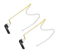 sourcing map 2Pcs Universal Side Mount Toilet Handle Replacement Kit, Toilet Flush Tank Lever ABS Handle Aluminum Rod with Stainless Steel Chain, Black Bronze