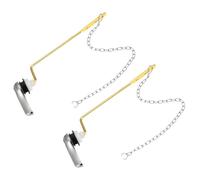 sourcing map 2Pcs Universal Side Mount Toilet Handle Replacement Kit, Toilet Flush Tank Lever ABS Handle Aluminum Rod with Stainless Steel Chain, Silver