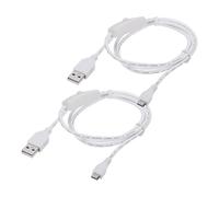 sourcing map 2Pcs USB A Switch Extension Cable, 22AWG Copper Core 3A USB C Male to Female Power Cord with on Off Switch, 1m Charging Cable for LED Strips, LED Desk Lamp, Laptop, White