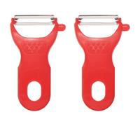 sourcing map 2pcs Vegetable Peeler Set, 4.5 Inch Stainless Steel Potato Peeler for Apple Fruits Carrot Red