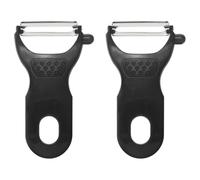 sourcing map 2pcs Vegetable Peeler Set, 4.5 Inch Stainless Steel Potato Peeler for Apple Fruits Carrot Black