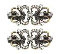 sourcing map 2pcs Vintage Sweater Clips, Cape Cloak Clasp Retro Cardigan Clips Shawl Collar Clasp Brooch Clip for Women(Bronze)