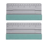 sourcing map 2pcs Vinyl Squeegee Felt Edge 6" Squeegee Felt Fabric Decal Vinyl Scraper with Ruler Measuring Car Wallpaper Smoothing Window Privacy Film Glass Tint Installation, Grey