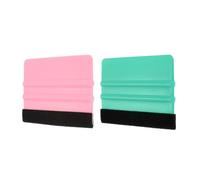 sourcing map 2pcs Vinyl Squeegee, Felt Edge Vinyl Wrap Decal Squeegee Tool, 4-Inch Car Vinyl Film Scraper Plastic Squeegee for Car Wrap, Sign Making, Window, Pink+Green, Rectangle